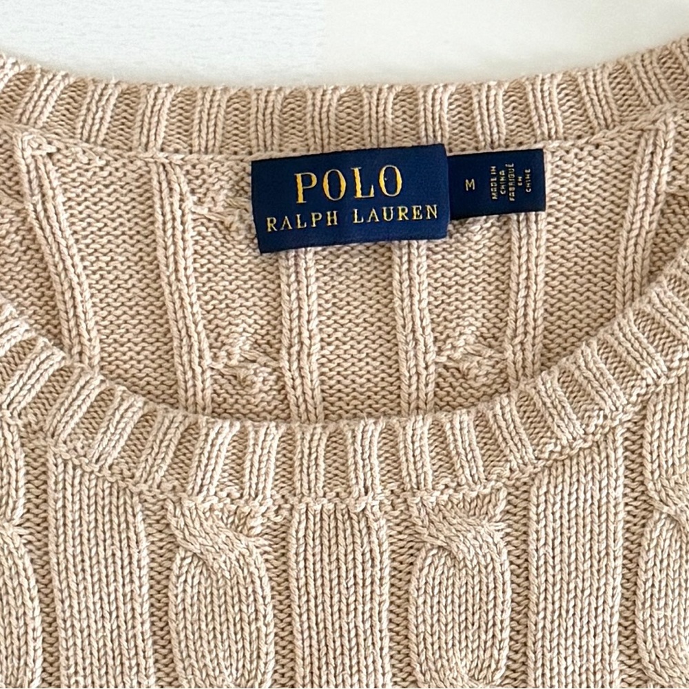 Polo Ralph Lauren Cable-Knit Cotton Crewneck Sweater - Picture 11 of 14